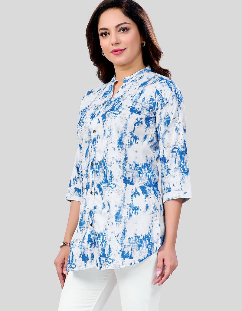  cotton blend printed short kurti