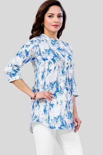  cotton blend printed short kurti
