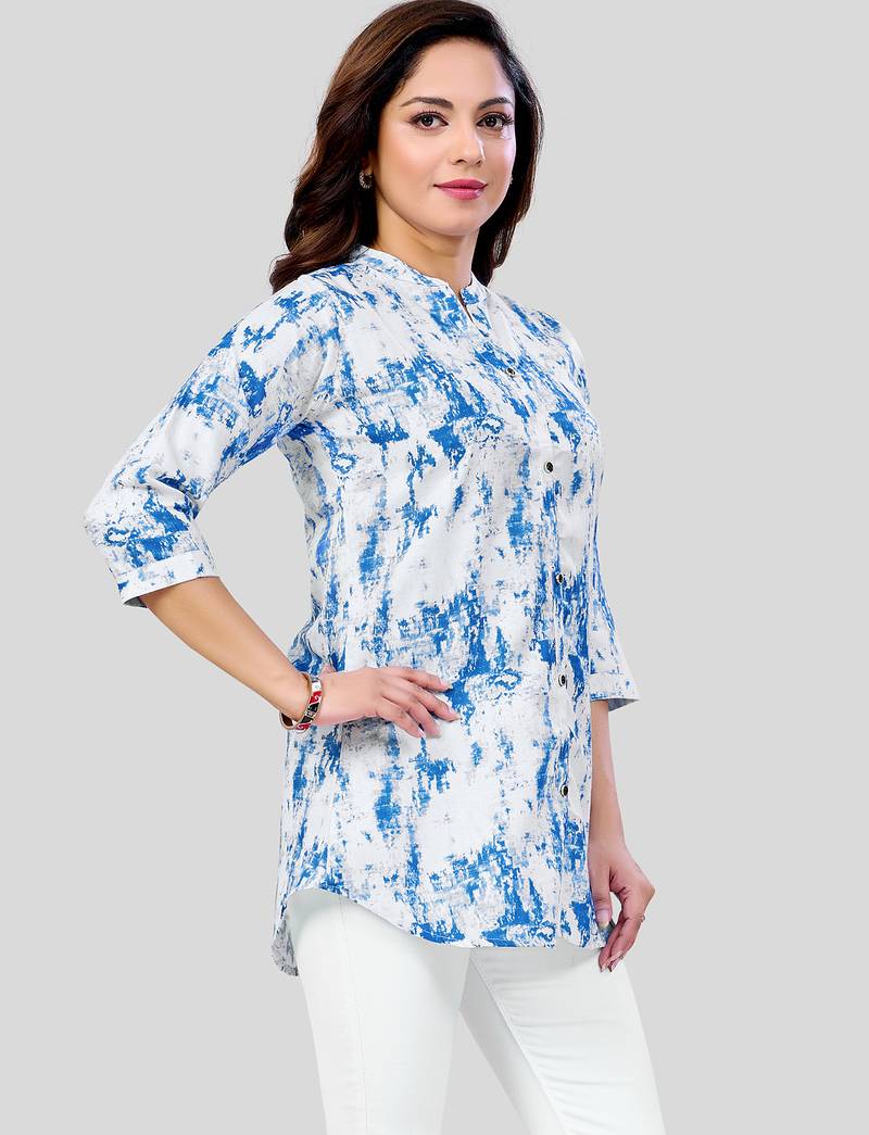  cotton blend printed short kurti