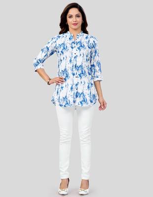  cotton blend printed short kurti 5