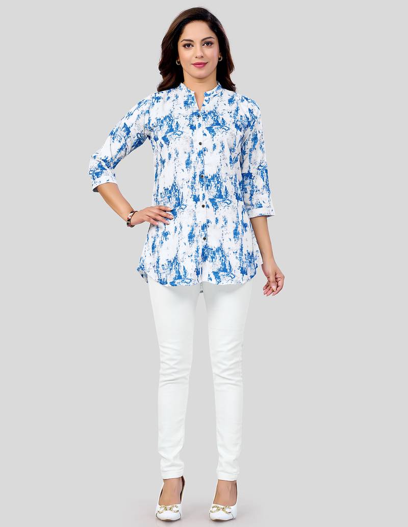 cotton blend printed short kurti