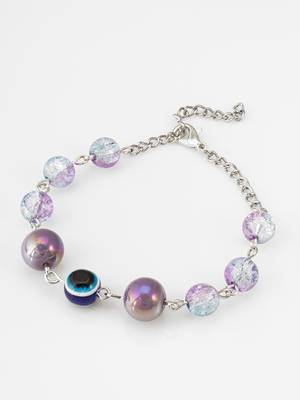 purple crackle evil eye bracelet 1