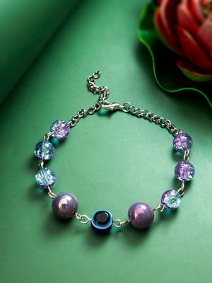purple crackle evil eye bracelet 3