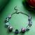 purple crackle evil eye bracelet