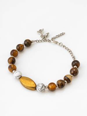 howlite beaded gold bracelet 2