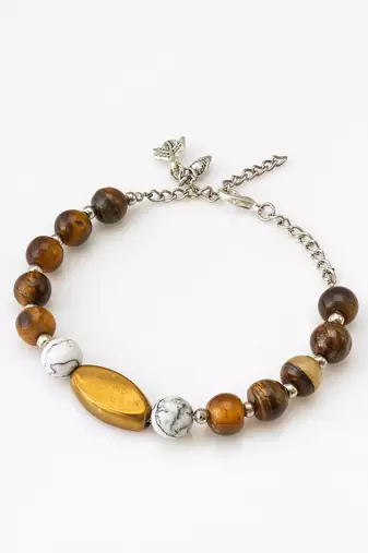 howlite beaded gold bracelet