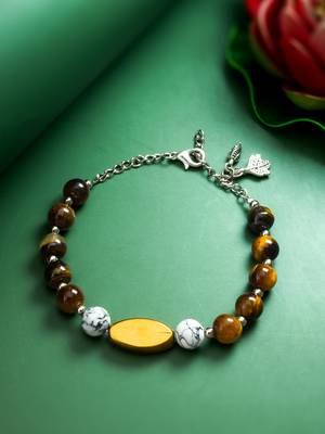 howlite beaded gold bracelet 4
