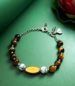 howlite beaded gold bracelet