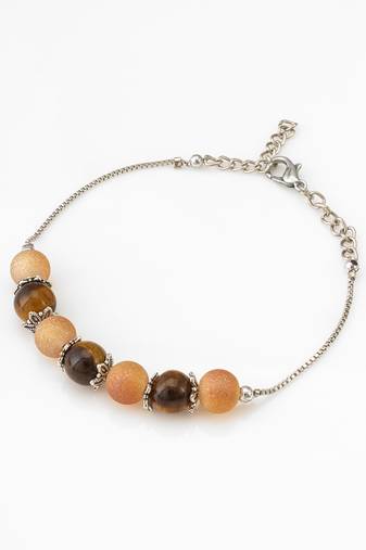 peach frosted chain bracelet