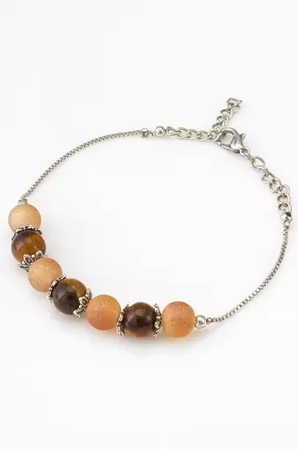 peach frosted chain bracelet