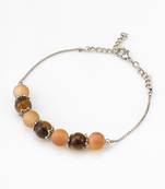 peach frosted chain bracelet