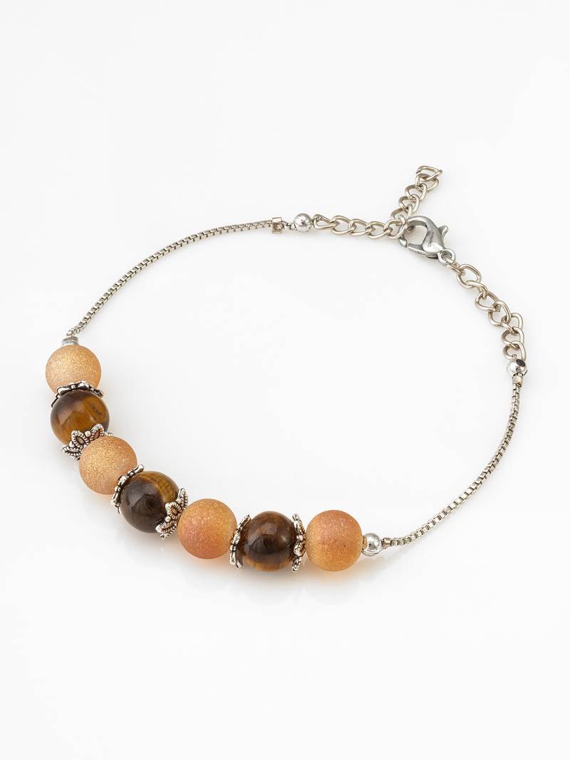 peach frosted chain bracelet