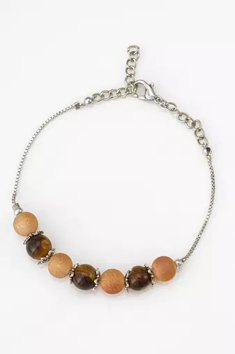 peach frosted chain bracelet