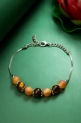 peach frosted chain bracelet