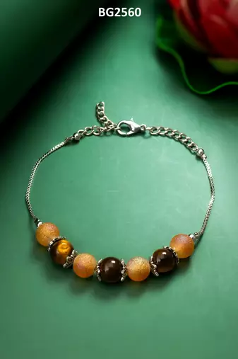 peach frosted chain bracelet