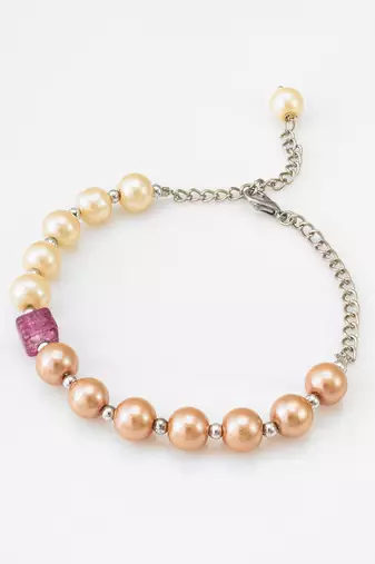 dual tone pearl bracelet