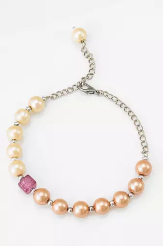 dual tone pearl bracelet