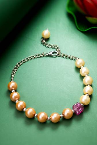dual tone pearl bracelet
