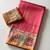pink-yellow digital printed saree with contrast colour blouse dola silk saree