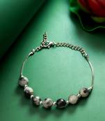 grey stone box chain bracelet