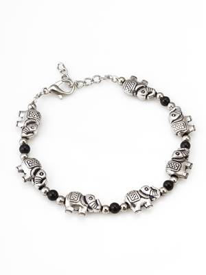oxidized elephant motif bracelet 2