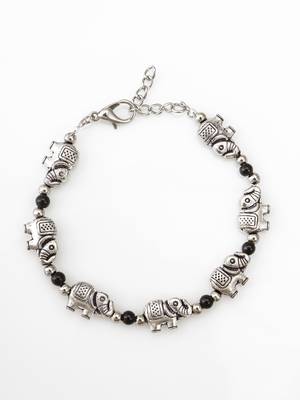 oxidized elephant motif bracelet 3