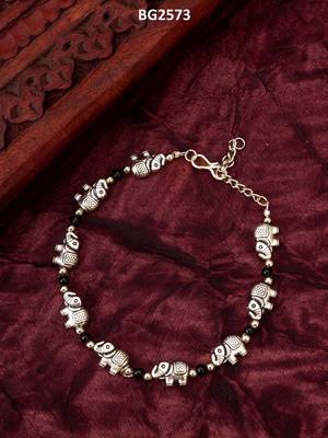 oxidized elephant motif bracelet 5