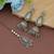 Sky blue color kundan earrings tikka set