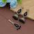 Black color kundan earrings tikka set