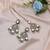 Sky blue color kundan earrings tikka set
