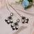 Black color kundan earrings tikka set