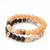 frosted peach black bracelet set