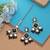 Black color kundan earrings tikka set