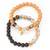 frosted peach black bracelet set