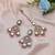 Light pink color kundan earrings tikka set