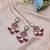 Rani color kundan earrings tikka set