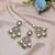 Pista green color kundan earrings tikka set