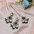 Green color kundan earrings tikka set