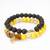 matte black yellow bracelet set
