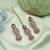 Light pink color kundan earrings tikka set