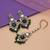 Green color kundan earrings tikka set