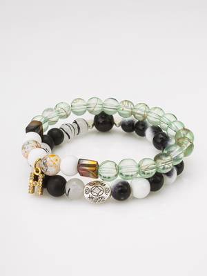 mint green black bracelet set 2