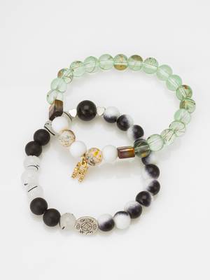 mint green black bracelet set 3