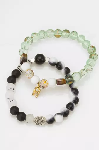 mint green black bracelet set
