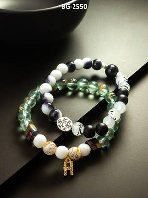 mint green black bracelet set 1