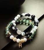 mint green black bracelet set