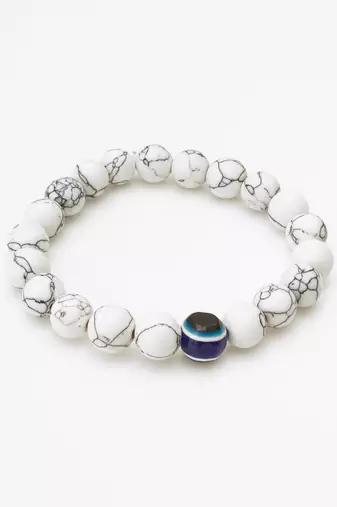 white marble evil eye bracelet