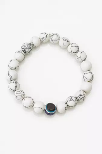 white marble evil eye bracelet