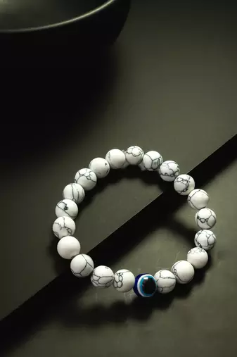 white marble evil eye bracelet
