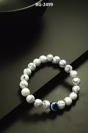 white marble evil eye bracelet